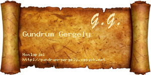 Gundrum Gergely névjegykártya